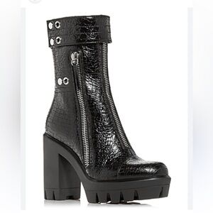 Giuseppe Zanotti Women's Gintonic Croc Embossed High Heel Platform Booties